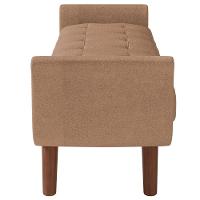 Puff Recamier Decorativo Com Pés Em Madeira 160cm Itália P05 Bouclê Bege - 2