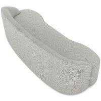 Sofá 3 Lugares Curvo Living Lótus D02 Bouclê Creme 180cm B-54 - 6