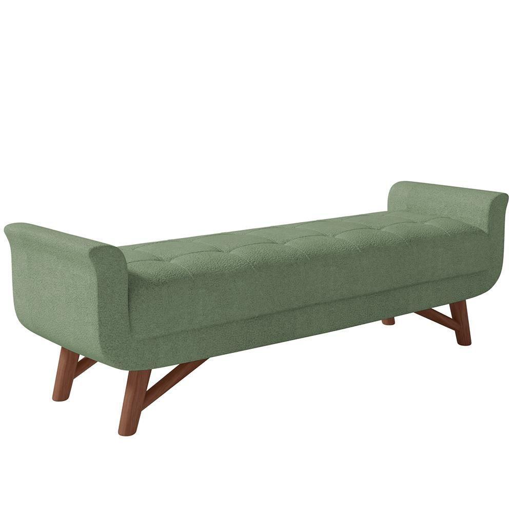 Kit Cabeceira Cama Box Paris 195cm Com Puff Recamier Itália P05 Bouclê Oliva - 5