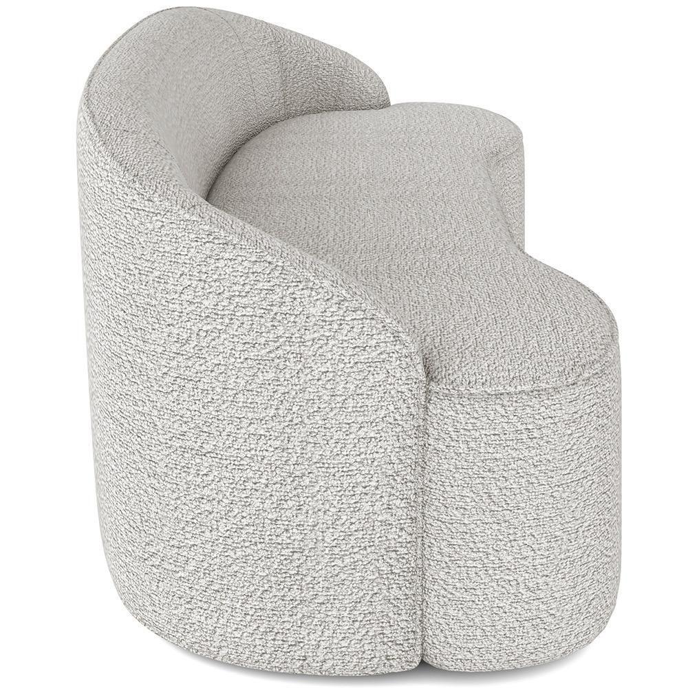 Sofá 3 Lugares Curvo Living Lótus D02 Bouclê Creme 210cm B-54 - 2