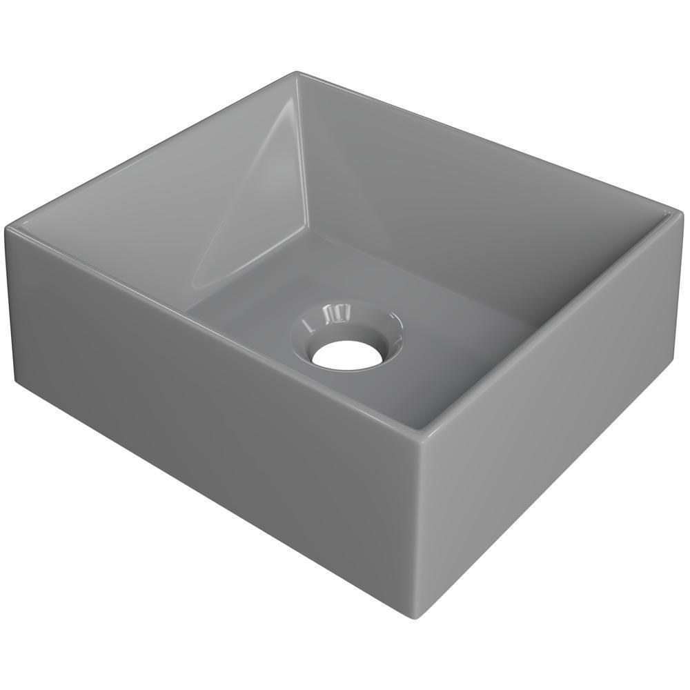 Cuba De Apoio Retangular Lavabo C01 Rt30w Cinza - Lyam - 1