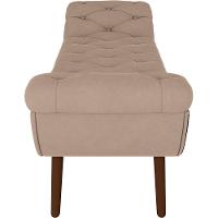 Kit Cabeceira Cama Box Casal 140cm Madrid Com Puff Recamier Santorini Veludo Bege - 5