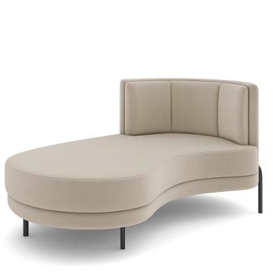 Sofá Chaise Longue Living Lucca Esquerdo D02 Veludo Bege C-309
