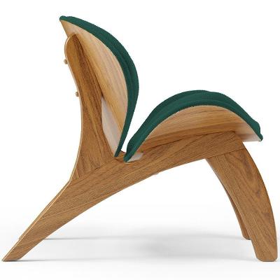 Kit 2 Poltronas Decorativa Orgânica Sala Living Kadosh L02 Bouclê Verde