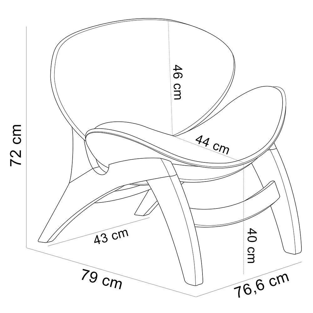 Poltrona Decorativa Orgânica Sala Living Kadosh L02 Linho Verde Musgo - 3