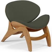 Poltrona Decorativa Orgânica Sala Living Kadosh L02 Linho Verde Musgo - 1