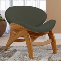 Poltrona Decorativa Orgânica Sala Living Kadosh L02 Linho Verde Musgo - 6