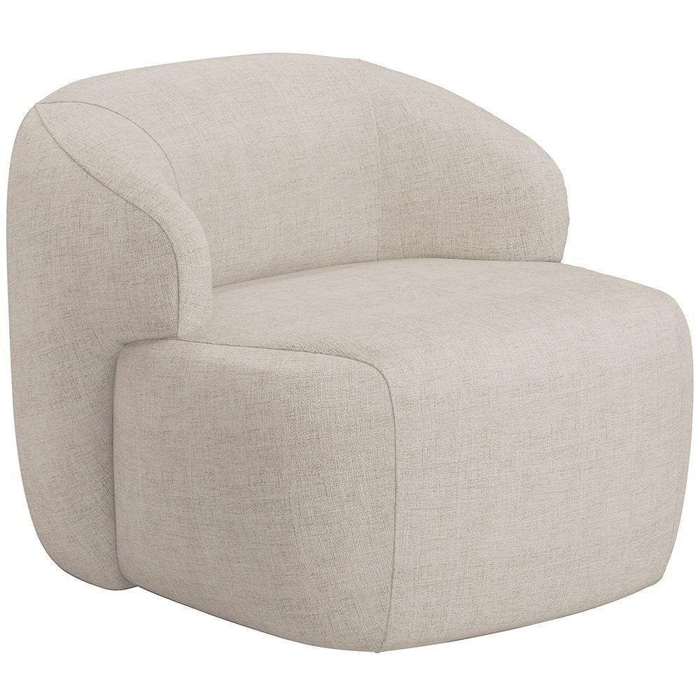 Poltrona Decorativa Fixa Orgânica Living Barolo L06 Linho Bege - 1