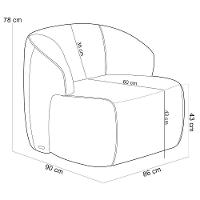 Poltrona Decorativa Fixa Orgânica Living Barolo L06 Linho Bege - 2