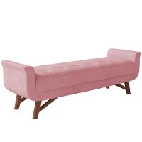 Puff Recamier Decorativo Com Pés Em Madeira 160cm Itália Bouclê Rosê - 1