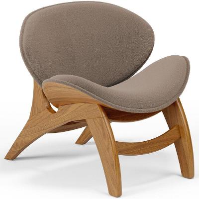 Poltrona Decorativa Kadosh L02 Sala De Estar Bouclê Bege Lyam Decor