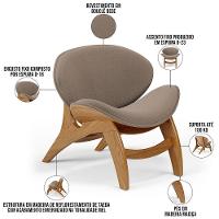 Poltrona Decorativa Orgânica Sala Living Kadosh L02 Bouclê Bege - 2