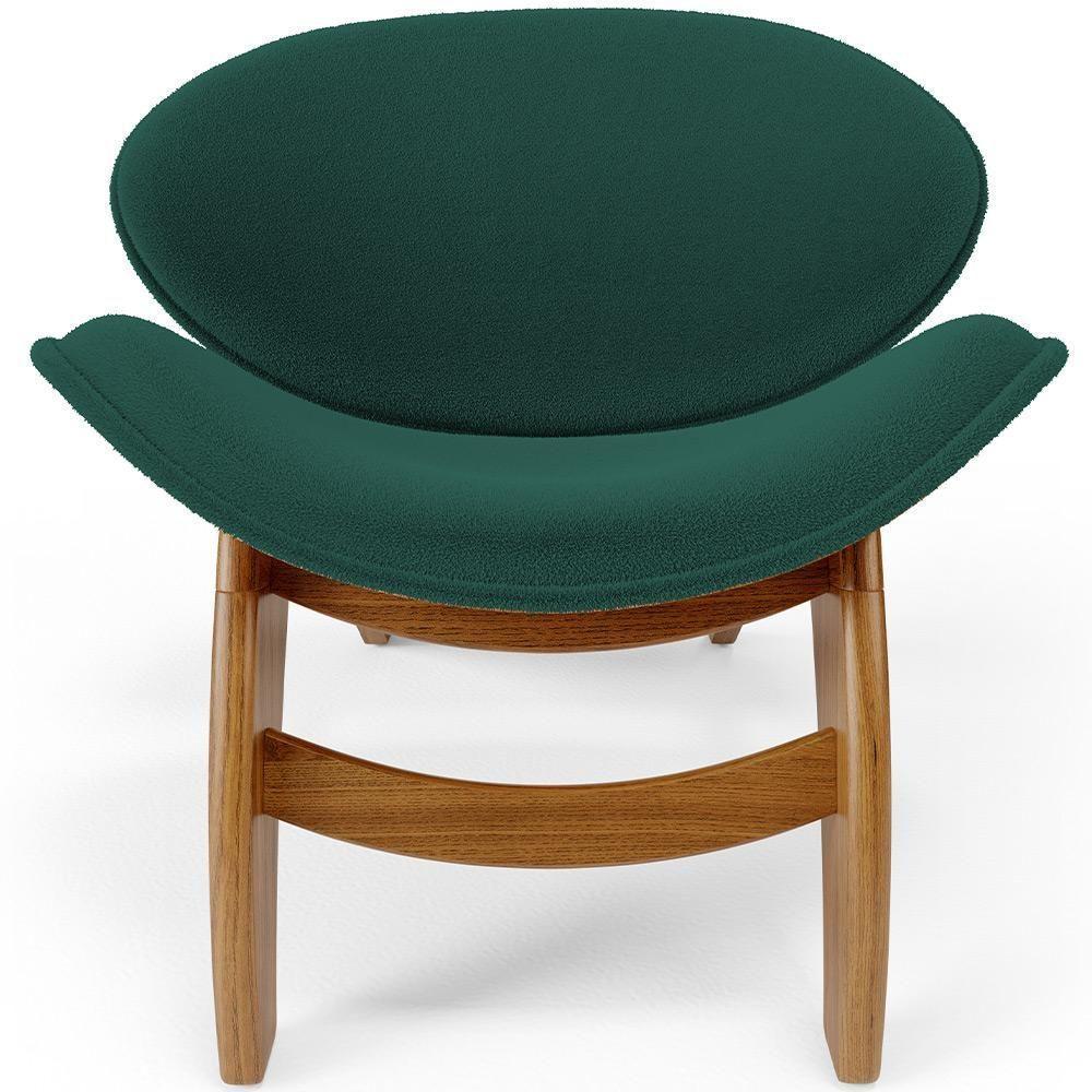 Kit 4 Poltronas Decorativa Orgânica Sala Living Kadosh L02 Bouclê Verde - 7