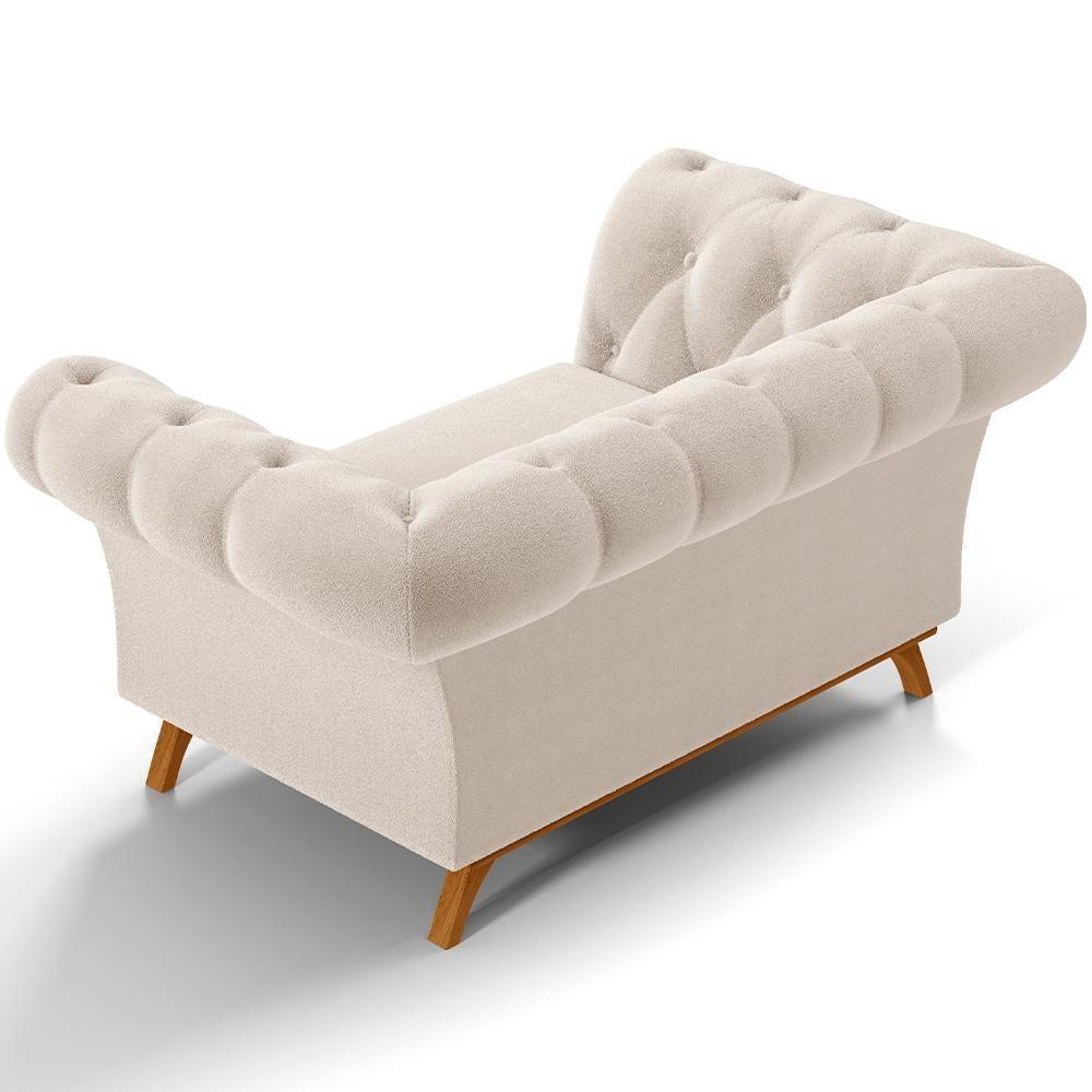 Sofá 2 Lugares Império 150cm D02 Bouclê Creme B-54 - 4
