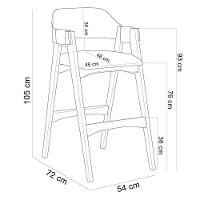 Kit 02 Banquetas Altas Suran L02 Linho Cru - 3