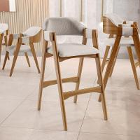 Kit 02 Banquetas Altas Suran L02 Linho Cru - 6