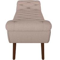 Kit Cabeceira Cama Box Casal 160cm Madrid Com Puff Recamier Santorini Linho Bege - 5