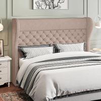 Kit Cabeceira Cama Box Casal 160cm Madrid Com Puff Recamier Santorini Linho Bege - 8