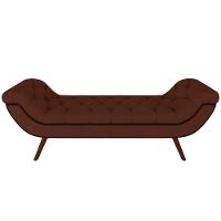 Kit Cabeceira Cama Box Casal 140cm Madrid Com Puff Recamier Santorini Veludo Marrom - 3