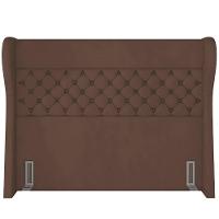 Kit Cabeceira Cama Box Casal 140cm Madrid Com Puff Recamier Santorini Veludo Marrom