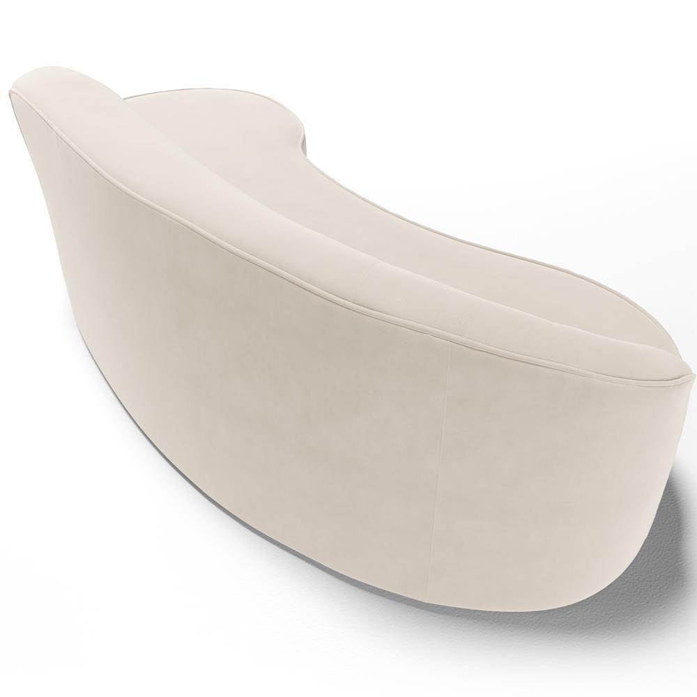 Sofá 3 Lugares Curvo Living Firenze Direito D02 Veludo Bege 230cm C-309 - Lyam - 5