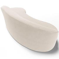 Sofá 3 Lugares Curvo Living Firenze Direito D02 Veludo Bege 230cm C-309 - Lyam - 5