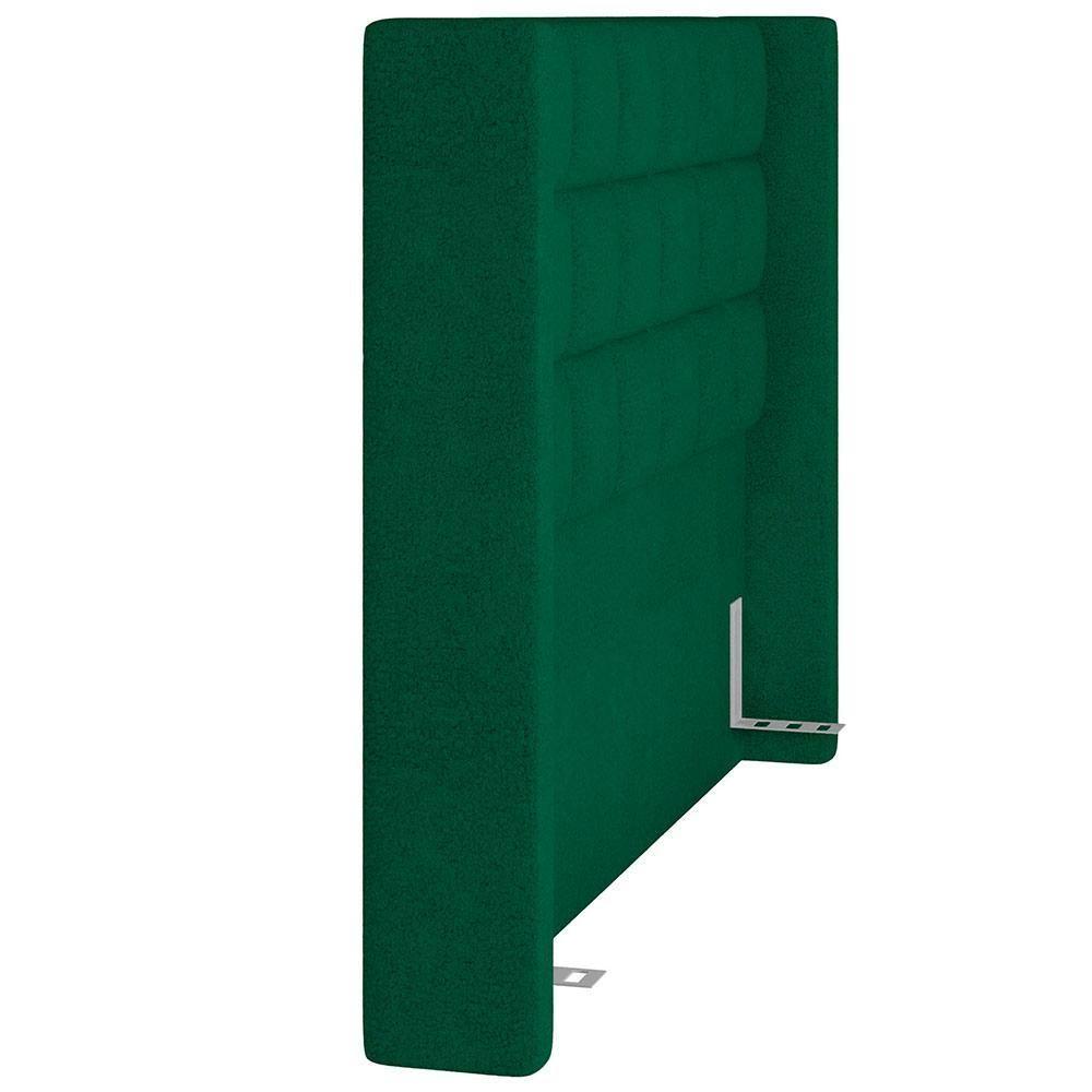 Kit Cabeceira Cama Box Paris 195cm Com Puff Recamier Itália P05 Bouclê Verde - 2
