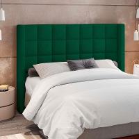 Kit Cabeceira Cama Box Paris 195cm Com Puff Recamier Itália P05 Bouclê Verde - 8