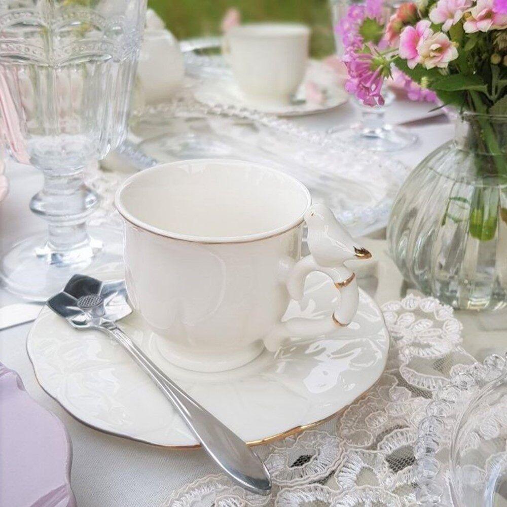 Conjunto 4 Colheres Aço Inox Para Chá Flores Prateada - 3