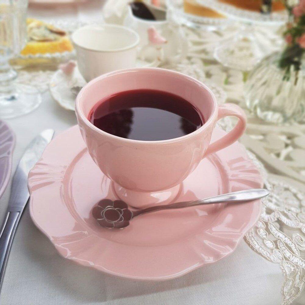 Conjunto 4 Colheres Aço Inox Para Chá Flores Prateada - 4