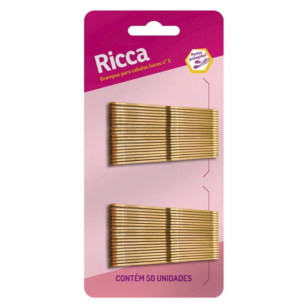 Grampo Para Cabelo Loiro Nº 5 Com 50 Unidades Ricca - 1