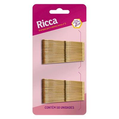Grampo Para Cabelo Loiro Nº 5 Com 50 Unidades Ricca