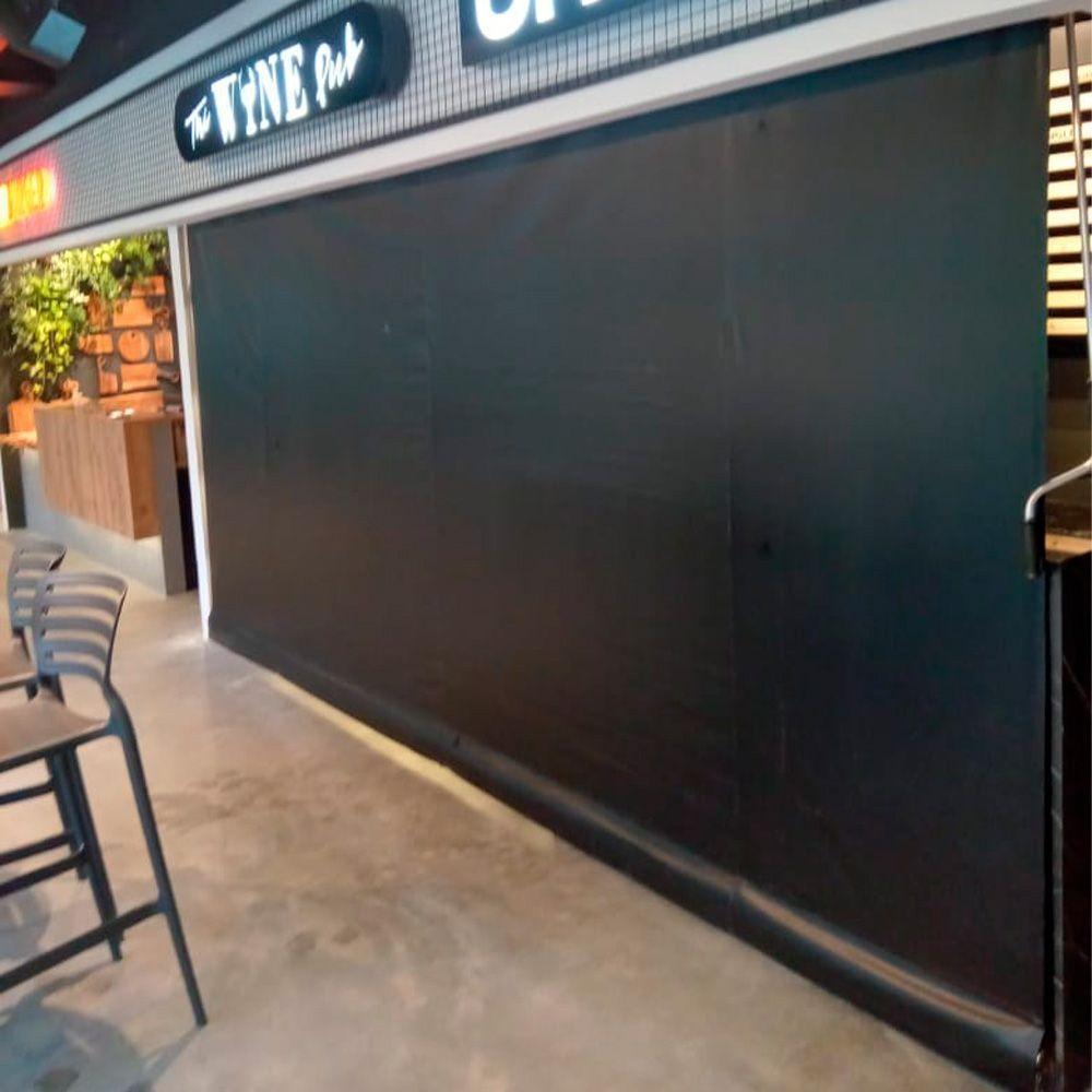 Toldo Cortina Preto - 1,90m X 2,20m - Kit Completo - 3