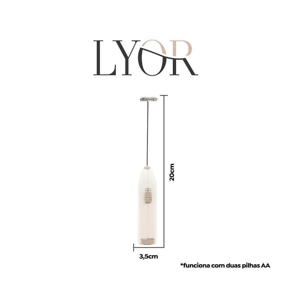 Mini Mixer Elétrico Para Bebidas Inox E Plástico Branco Lyor - 4