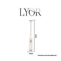 Mini Mixer Elétrico Para Bebidas Inox E Plástico Branco Lyor - 4