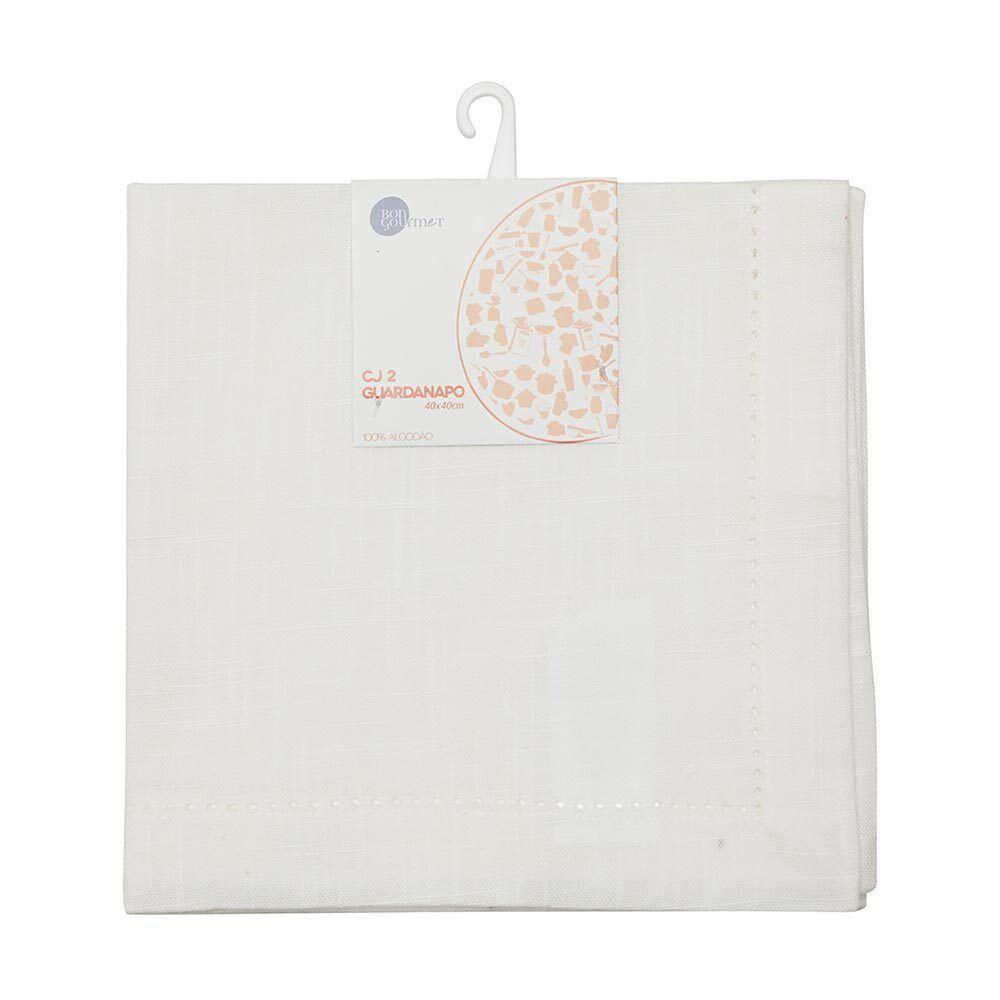 Guardanapo Off-white Ponto Ajour Algodão Luxo 40x40cm Wolff - 1