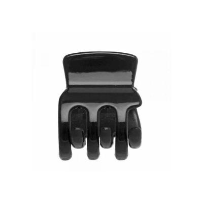 Prendedor De Cabelo Piranha Pequena Lisa Preta Ricca