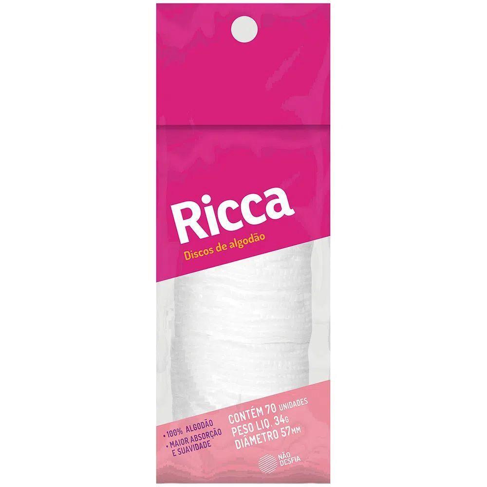 Disco De Algodão Ricca Com 70 Unidades Para Unha E Rosto - 1