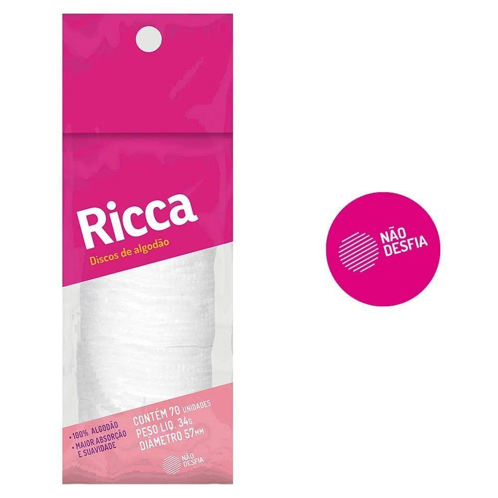 Disco De Algodão Ricca Com 70 Unidades Para Unha E Rosto - 2