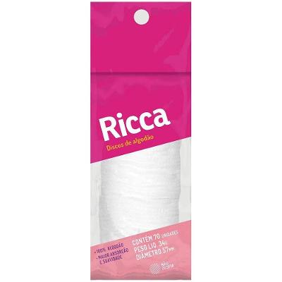 Disco De Algodão Ricca Com 70 Unidades Para Unha E Rosto