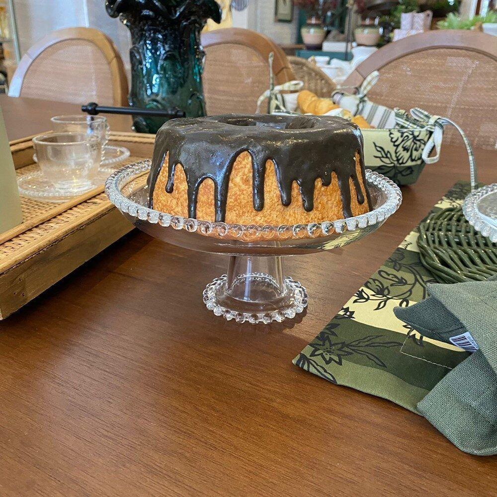 Porta Bolo Torta 20cm Bubbles Cristal Pearl Wolff 9×19,5cm - 6