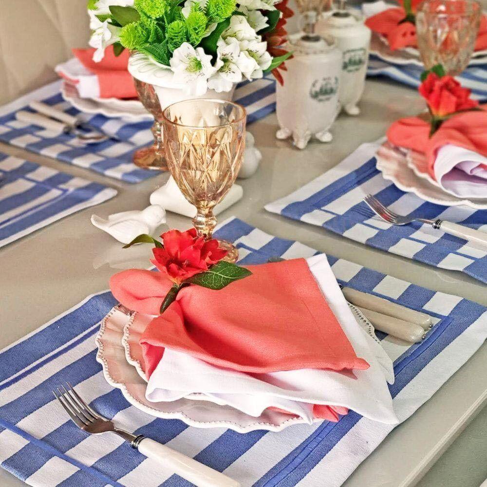 Guardanapo Tecido Em Linho Coral 45x45cm - 2