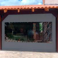 Toldo Cortina Cinza C/ Visor - 3,70m X 2,90m - Kit Completo - 3