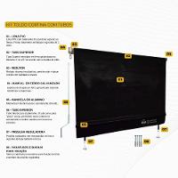 Toldo Cortina Cinza C/ Visor - 2,20m X 2,20m - Kit Completo - 2