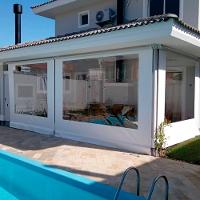 Toldo Cortina Branco C/ Visor - 3,90m X 2,20m - Kit Completo - 3