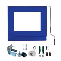 Toldo Cortina Azul C/ Visor - 3,80m X 2,90m - Kit Completo - 1