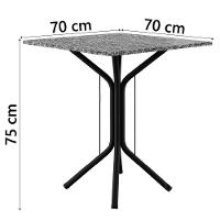 Conjunto Sala De Jantar Mesa Thais Com 4 Cadeiras 0,70m Granito Ocre Preto floral Artefamol - 8