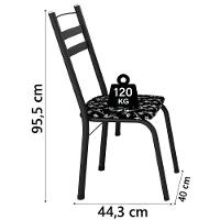 Conjunto Sala De Jantar Mesa Thais Com 4 Cadeiras 0,70m Granito Ocre Preto floral Artefamol - 9