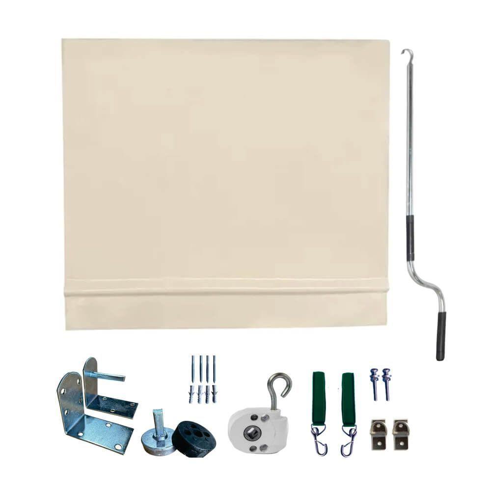 Toldo Cortina Bege - 2,40m X 3,10m - Kit Completo - 1