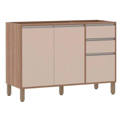 Balcão Cozinha 120 Cm 2 Portas 3 Gavetas Connect Lari Luciane Móveis